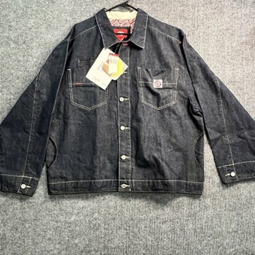 Vintage Ekco Complex Denim Foundry Men’s Dark Blue Denim Jacket Size XXL